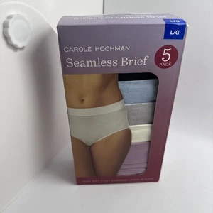 Carole Hochman Confezione 5 Slip Donna Senza Cuciture Multicolore Blu Lavanda Large - Foto 1 di 6