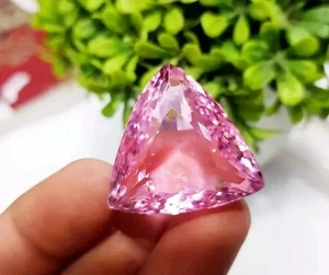 Brasilianischer natürlicher rosa Topas Trillionenschliff EGL zertifiziert 98+ kt loser Edelstein - Bild 1 von 5