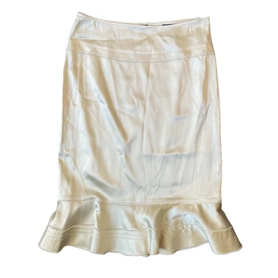 Donna Karan New York Womens Ivory Ruffle Pencil Skirt, Size 4 - Image 1 of 4