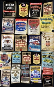 Lot 150+ Vintage NOS Paper Labels Whiskey Rye Gin Bourbon Bottle Ephemera - Picture 1 of 23