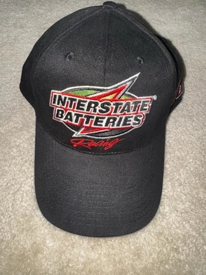 INTERSTATE BATTERIES Labonte #18 Nascar SNAPBACK Vintage BLACK Racing Hat - Image 1 of 4