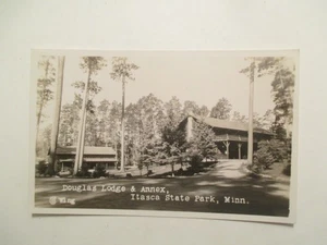 RPPC Minnesota Postal Douglas Lodge & Annex Lake Itaska Park Foto Real MN - Imagen 1 de 2