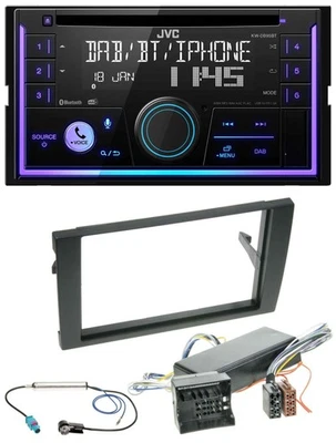 JVC MP3 USB 2DIN DAB Bluetooth CD Autoradio für Audi A4 04-08 B7 Bose Aktivsyste - Bild 1 von 4