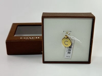 Coach Letra C Pavé Dije Nuevo OB F99760 Cristales Colgante Chapado en Oro Marcado Foto 1 de 4