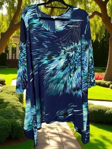Avenue Top Damen Übergröße 30/32 Tunika mit Glitzer -35 cm lang - Bild 1 von 7