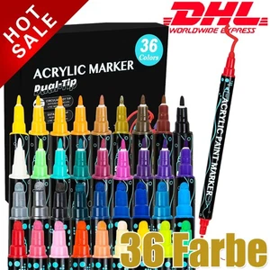 36 Farbe Acrylstifte Marker Set Permanent Pen Für DIY Graffiti Sketch Dual - Bild 1 von 21