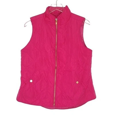 Charter Club Full Zip Quilted Vest M Hot Pink Pockets Lightweight Preppy - Image 1 of 4