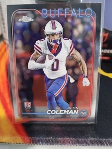 2024 TOPPS CHROME KEON COLEMAN RC ROOKIE BUFFALO BILLS - Picture 1 of 2