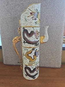 Tibetan Cloisonné Dragon Serpent Pitcher / Teapot, Vintage! 12”, AS IS READ - Picture 1 of 7