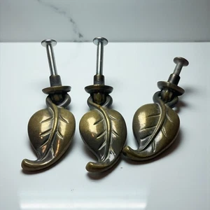 KBC Blatt Design Schubladengriffe 3er Set Antik Messing Optik 2000 49601 - Bild 1 von 5