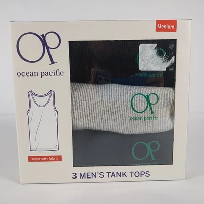 Paquete de 3 camisetas sin mangas Ocean Pacific para hombre medianas sin etiquetas súper suaves talla M OP nuevas Foto 1 de 4