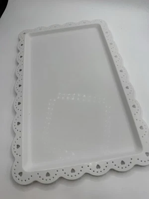 Plastic Serving Tray Platter Set (3 Pack) White For Wedding Party Birthday - Image 1 of 4