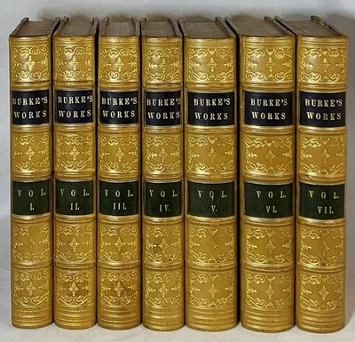 1826 FINE LEATHER BINDINGS Antique Decorative Book Set WORKS OF EDMUND BURKE - Image 1 of 4