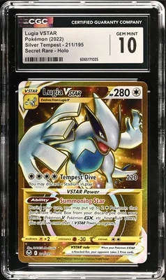 CGC 10 GEM MINT Lugia VSTAR 211/195 Silver Tempest Secret Rare 2022 Pokemon - Image 1 of 2