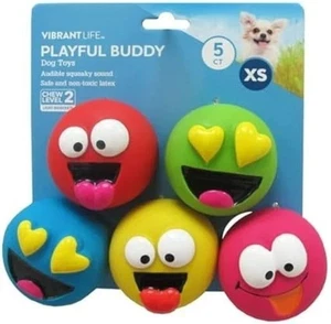 Vibrant Life 5pk EMOTICON LÁTEX JUGUETE PARA PERROS - Imagen 1 de 4