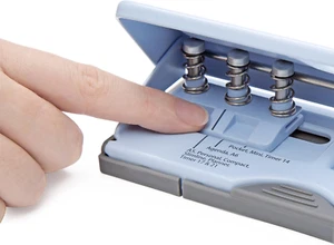 1323 Adjustable 6-Hole Organiser/Diary Punch, 10 Sheet Capacity, Powder Blue - Picture 1 of 12