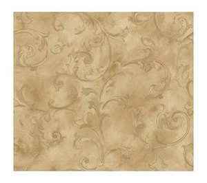Fresco Scroll Golden Sheen Wallpaper LN7584 - Picture 1 of 2