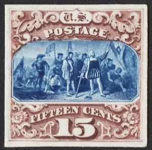 US Sc# 129P4 MINT NGAI {-XF- 15c LANDING OF COLUMBUS } BEAUTY PROOF ON CARD 1869 - Picture 1 of 4