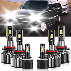 For GMC Yukon 2001-2004 LED Headlight Bulb High Low Beam+Fog Light Kits 26000LM - Picture 1 of 11