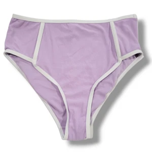 Kona Sol Women's High Waisted medium coverage purple terry swim bottoms - large - Picture 1 of 6
