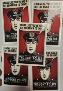 THOUGHT POLICE Anti Facebook Twitter STICKERS 5 pack LOT FREE SPEECH - Picture 1 of 12