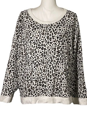 Sudadera para mujer TALBOTS multicolor estampado animal manga larga dobladillo ventilado talla 3X” Foto 1 de 4