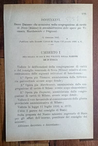 NOVA 1892 REGIO DEKRET X KONGREGATION DER CARITAS - 5358 - Bild 1 von 1