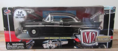 M2 Machines AUTO-THENTICS 1957 Chevrolet  210 HARDTOP 1:24 Diecast NIB BLACK - Image 1 of 4