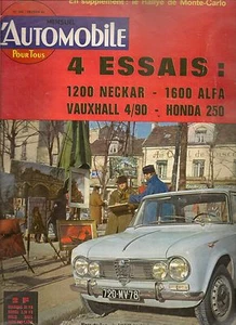 L'AUTOMOBILE 202 1963 RALLYE MONTE CARLO ALFA GIULIA 1600 TI VAUXHALL VX 4/90 - Bild 1 von 2
