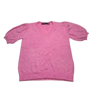 Vero Moda Bubble Kurzarm Pullover Shirt Rosa V-Ausschnitt Stretch - Bild 1 von 4