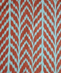 BRUNSCHWIG & FILS Shawnee Print Coral Cotton Linen Remnant New - Picture 1 of 1