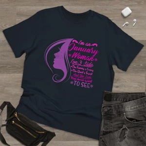Camiseta I'am January Woman Cáncer de Mama, Tengo 3 Lados Concientización sobre el Cáncer de Mama Top - Imagen 1 de 6
