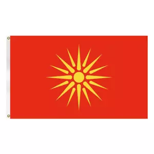 90x60cm MACEDONIA Flag Virginia Sun Macedonian Flag Heavy Duty Both Sides Flag - Picture 1 of 1