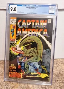 Captain America #122 CGC 9.0 Marvel Comics 1970 Scorpion, PAGINE BIANCHE - Foto 1 di 2