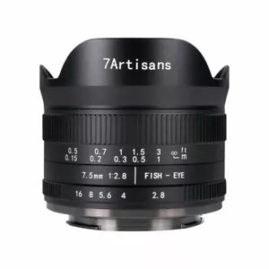 7artisans 7.5mm F2.8 Manual Fisheye Lens Micro 4/3 Mount Black gx gh omd - Picture 1 of 7