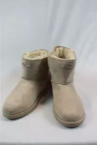 Neu im Karton Juicy Couture True Taupe Wildlederimitat Stiefel Kunstfellfutter LA California Größe 11 - Bild 1 von 10