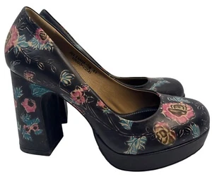 L'Artiste by Spring Step Women's Handpainted Block Heels Julianna Size 41 US 9.5 - Picture 1 of 11