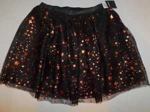 Falda para niñas XL 14 16 Halloween negra naranja estrellas de encaje - Imagen 1 de 5
