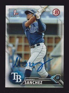 Bowman BP 28 2016 Manny Sánchez Tampa Bay Rays autógrafo firmado certificado de autenticidad automático - Imagen 1 de 1