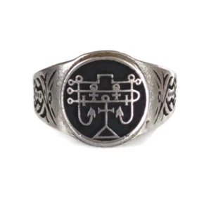 #63 Anillo de Sigilo Andras Demonio Goético en La Llave Menor de Salomón + Colgante Addon - Imagen 1 de 10