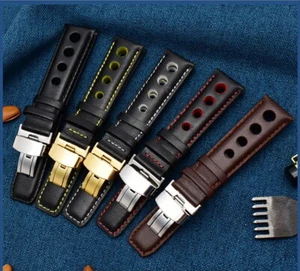 Cinturino orologio pelle rally racing rosso nero giallo  20mm compatibile Tissot - Imagen 1 de 29