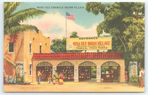 Entrada postal a Musa Isle Seminole Indian Village Miami Florida - Imagen 1 de 2