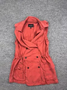 Banana Republic Button Vest Women's Large Salmon Drapey Safari Double Breasted - Picture 1 of 6