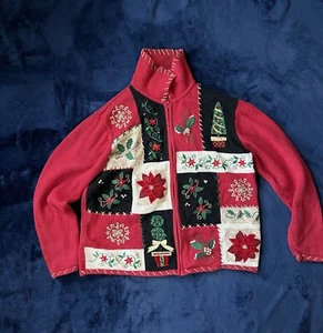 Heirloom Collectibles Vintage bestickte Weihnachtsstrickjacke Gr. M - Bild 1 von 14