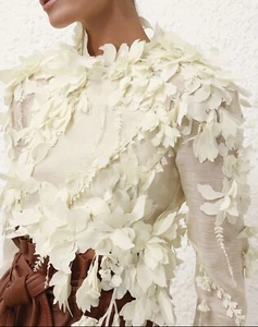 Zimmermann Runway harmony Lasercut Crop Blouse Size 4 - Picture 1 of 10