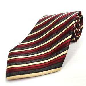 Alexander Julian Colours Luxury Tie Red Gray Striped Necktie 60" x 3.75" - Picture 1 of 7