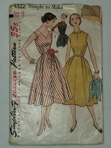 Vintage Simplicity Pattern 4322 13/31 Maternity 1 Piece Dress Factory Folds - Picture 1 of 2