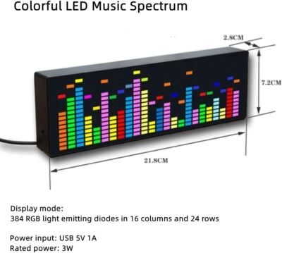 Colorful LED Music Spectrum Electronic Clock Voice Control Rhythm Light Display - Image 1 of 4