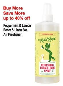 Rebel Green Peppermint & Lemon Refreshing Room & Linen Air Freshener Spray 8 Oz - Picture 1 of 4