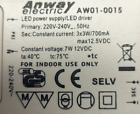 Ersatz Treiber für ANWAY AW01-0015 3x3 Watt 700mA Adaptor LED Trafo Driver A1